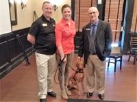 Aaron Duez, Caliber Jacksonville Branch Manager, K9s for Warriors rep, Paul Bednar, Puppy Raiser  with ERA, and Puppy in Training
