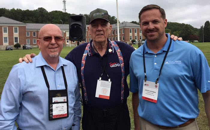 Photo of Oats Elliss and Jason Huffman with R. Lee Ermey